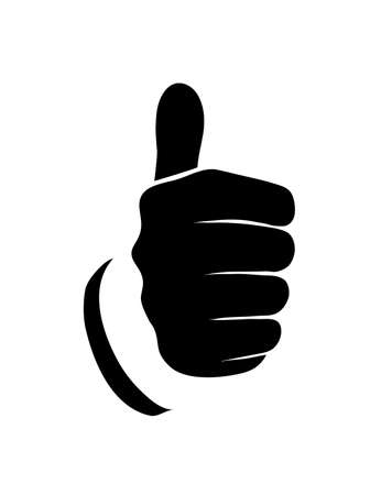 outline of the hand showing thumbs up sign on a white backgroundのイラスト素材