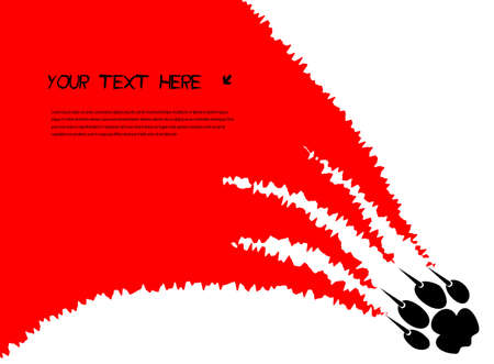 tearing claws predator with space for your textのイラスト素材