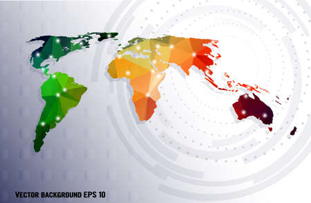 abstract background planet of colored polygonsのイラスト素材