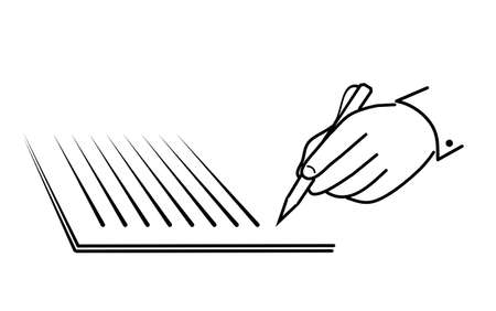 Icon hand writing on paperのイラスト素材