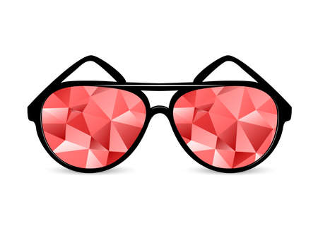 rose-colored glasses of polygonsのイラスト素材