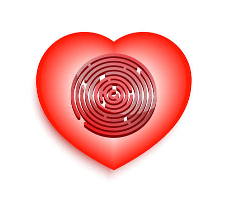 heart with a labyrinth on a white background のイラスト素材