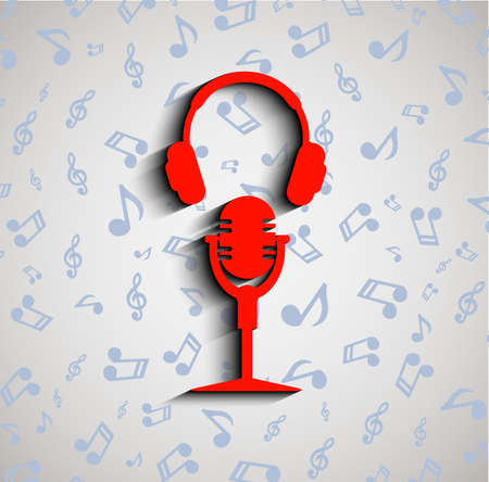 microphone icon on seamless backgroundのイラスト素材