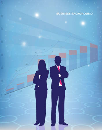 silhouette of a businessman in the background graphics economic developmentのイラスト素材