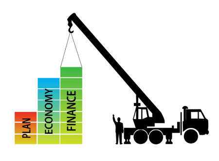 Crane builds economic scheduleのイラスト素材