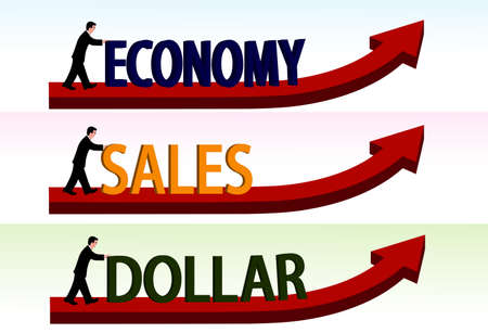 man pushing a wordのイラスト素材