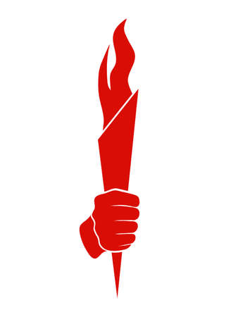 silhouette of a hand with a torchのイラスト素材