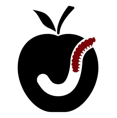 worm in the apple iconのイラスト素材