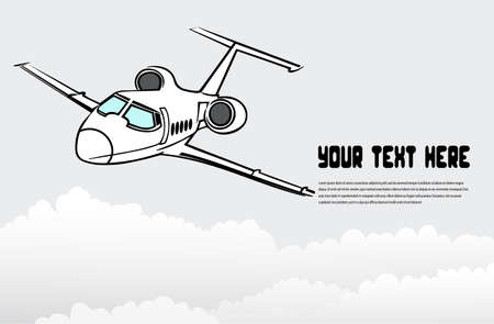 passenger airplane in the skyのイラスト素材