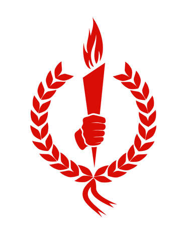 silhouette of a hand with a torchのイラスト素材