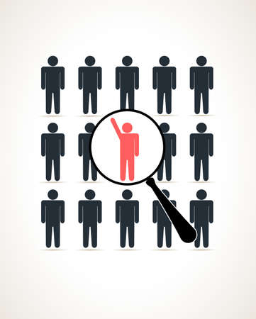 people are under the magnifying glassのイラスト素材