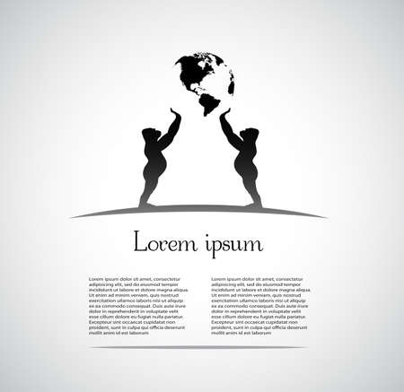 Gorilla holding globeのイラスト素材