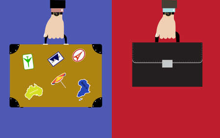 suitcase, portfolio in a hand of the businessmanのイラスト素材