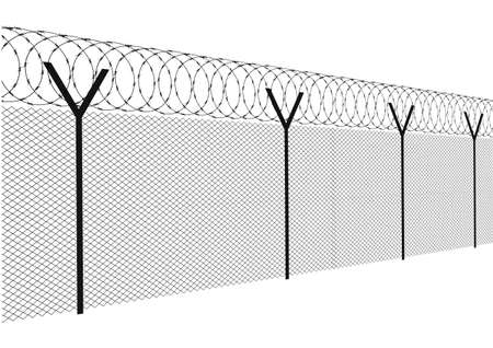 Modern fence on a white background のイラスト素材