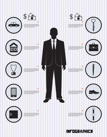infographic financial solvency businessmanのイラスト素材