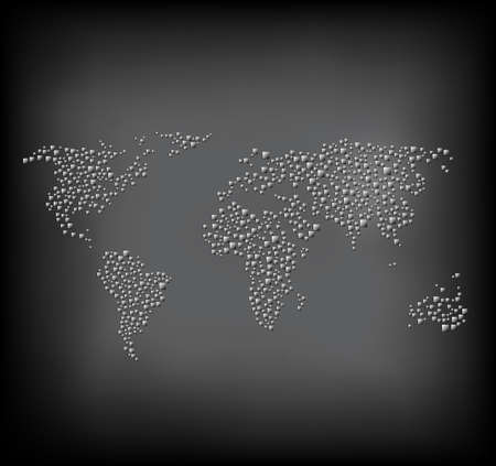 abstract world map from squaresのイラスト素材