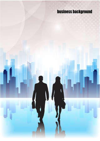 businessmen go on an abstract background of the cityのイラスト素材