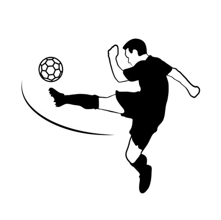 drawing of the player in soccerのイラスト素材