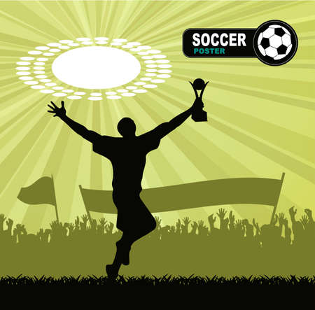 figure of the champion with a cup against a color background from searchlightsのイラスト素材