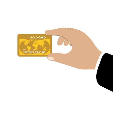 credit card gold in a handのイラスト素材