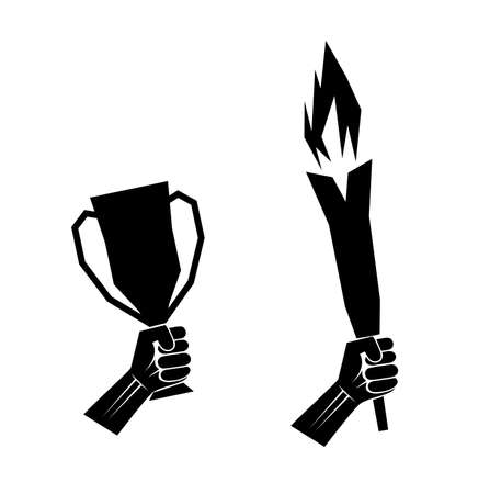 silhouette sport symbol in handのイラスト素材