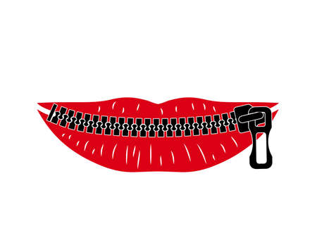 female lips on the lockのイラスト素材