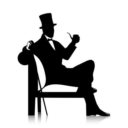 gentleman  silhouetteのイラスト素材