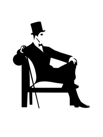 gentleman  silhouetteのイラスト素材
