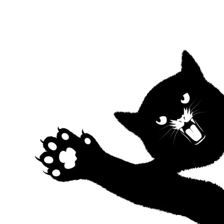 playing cat on a white backgroundのイラスト素材