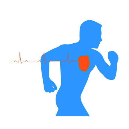 running man symbol cardiovascular medicineのイラスト素材