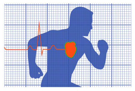 running man symbol cardiovascular medicineのイラスト素材