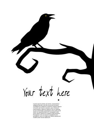 raven sits on a treeのイラスト素材