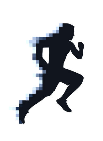 athlete with pixel traceのイラスト素材