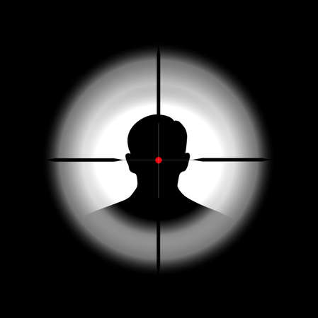 silhouette of the person in a gun sightのイラスト素材