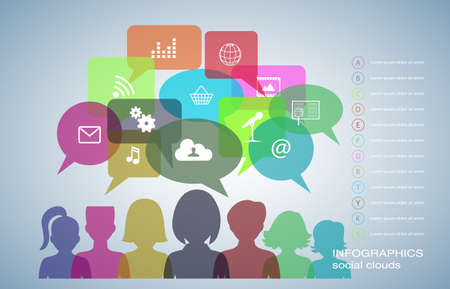 social networks communication people Internetのイラスト素材