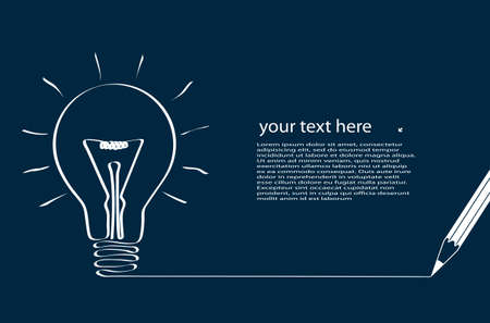 lighting bulb pencil drawing, idea conceptのイラスト素材