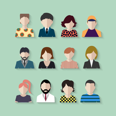 colored icons peopleのイラスト素材