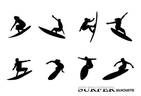 surfer silhouetteのイラスト素材
