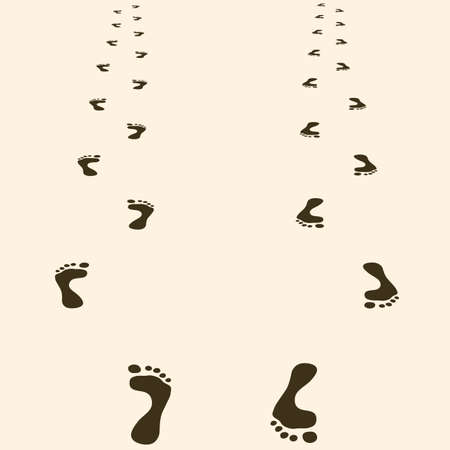 foot print trackのイラスト素材