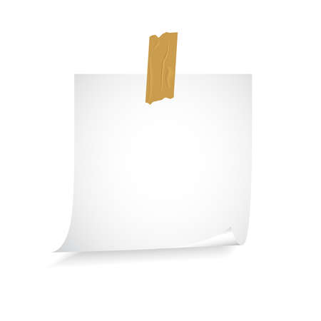 sheet of paper on an adhesive tapeのイラスト素材