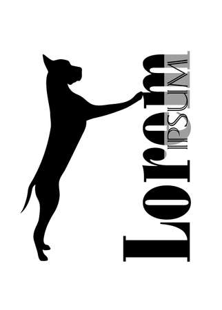 silhouette of  a dog with a place for your textのイラスト素材