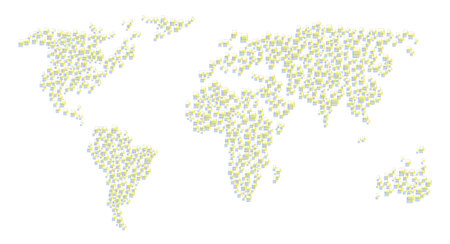 abstract world map from squares