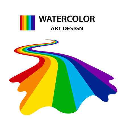 rainbow from the flowing-down paints in style grunge.art designのイラスト素材