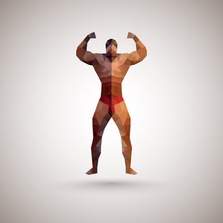 icon the athlete from polygonsのイラスト素材