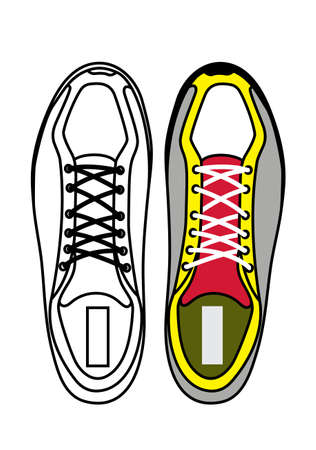 sports shoes top viewのイラスト素材