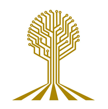 electronic board in the form of a treeのイラスト素材