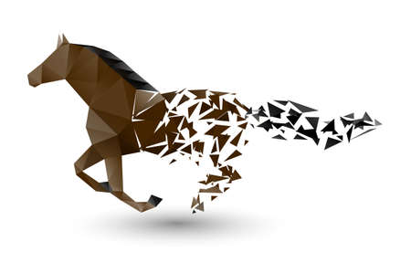 running horse from the collapsing groundsのイラスト素材