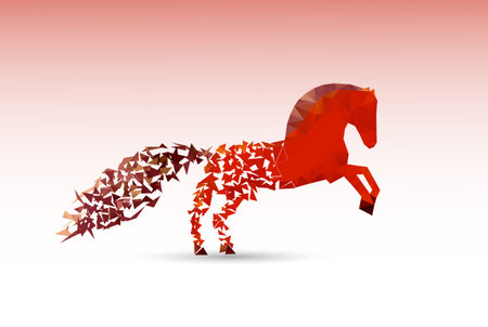 running horse from the collapsing groundsのイラスト素材