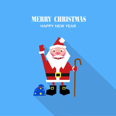cheerful Santa Claus with giftsのイラスト素材