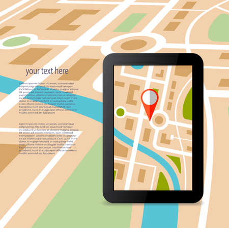 GPS technology laying of a route travel, tourismのイラスト素材